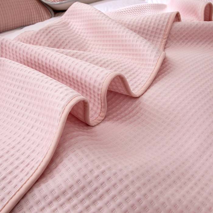 91家纺网 家纺一手货源 找家纺 来菲毛毯 2025新款双面夏凉被子PE速冷凉感夏被夏凉被空调被可机洗水洗 粉色