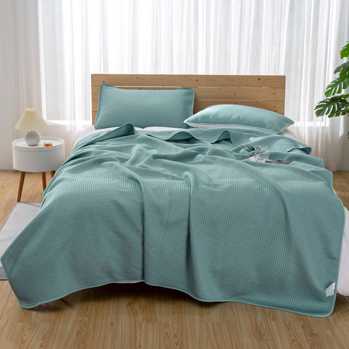 来菲毛毯 2025新款双面夏凉被子PE速冷凉感夏被夏凉被空调被可机洗水洗 蓝色