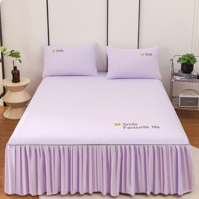 91家纺网 家纺一手货源 找家纺 （总）笠裙家纺 2025新款110克微笑款单床裙轻奢款单床裙简约单床裙绣花单床裙