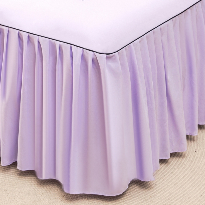 91家纺网 家纺一手货源 找家纺 笠裙家纺 2025新款110克微笑款单床裙轻奢款单床裙简约单床裙绣花单床裙 微笑-香芋紫