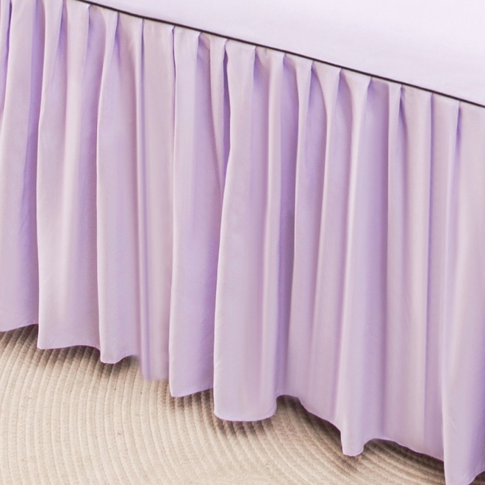 91家纺网 家纺一手货源 找家纺 笠裙家纺 2025新款110克微笑款单床裙轻奢款单床裙简约单床裙绣花单床裙 微笑-香芋紫