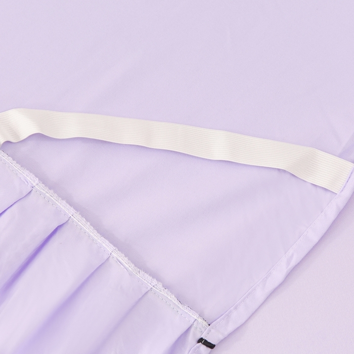 91家纺网 家纺一手货源 找家纺 笠裙家纺 2025新款110克微笑款单床裙轻奢款单床裙简约单床裙绣花单床裙 微笑-香芋紫