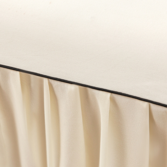 91家纺网 家纺一手货源 找家纺 笠裙家纺 2025新款110克微笑款单床裙轻奢款单床裙简约单床裙绣花单床裙 微笑-米白