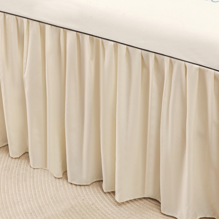 91家纺网 家纺一手货源 找家纺 笠裙家纺 2025新款110克微笑款单床裙轻奢款单床裙简约单床裙绣花单床裙 微笑-米白