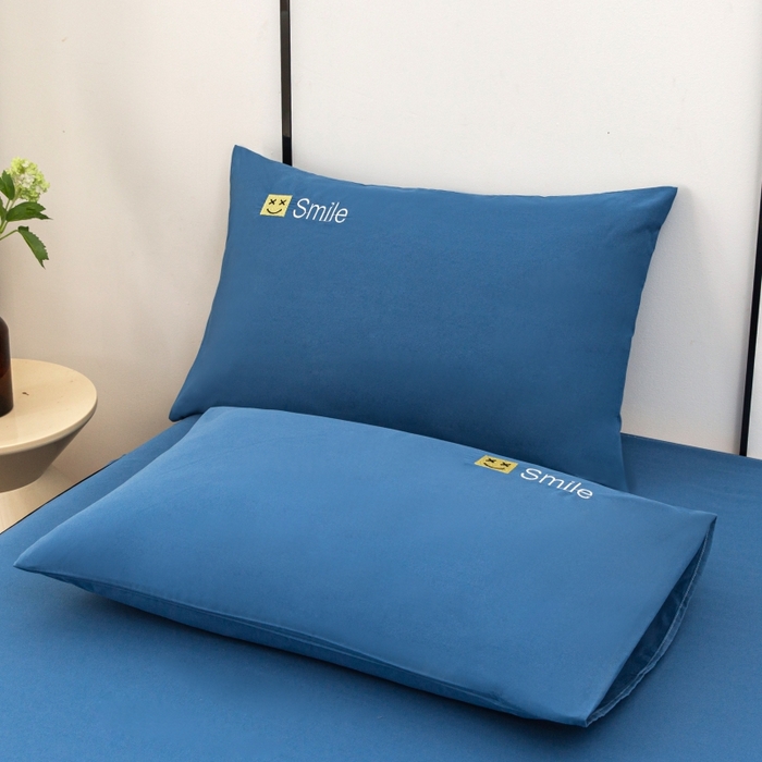 91家纺网 家纺一手货源 找家纺 笠裙家纺 2025新款110克微笑款单床裙轻奢款单床裙简约单床裙绣花单床裙 微笑-宝石蓝