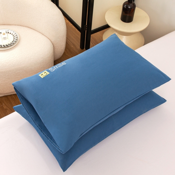 91家纺网 家纺一手货源 找家纺 笠裙家纺 2025新款110克微笑款单床裙轻奢款单床裙简约单床裙绣花单床裙 微笑-宝石蓝