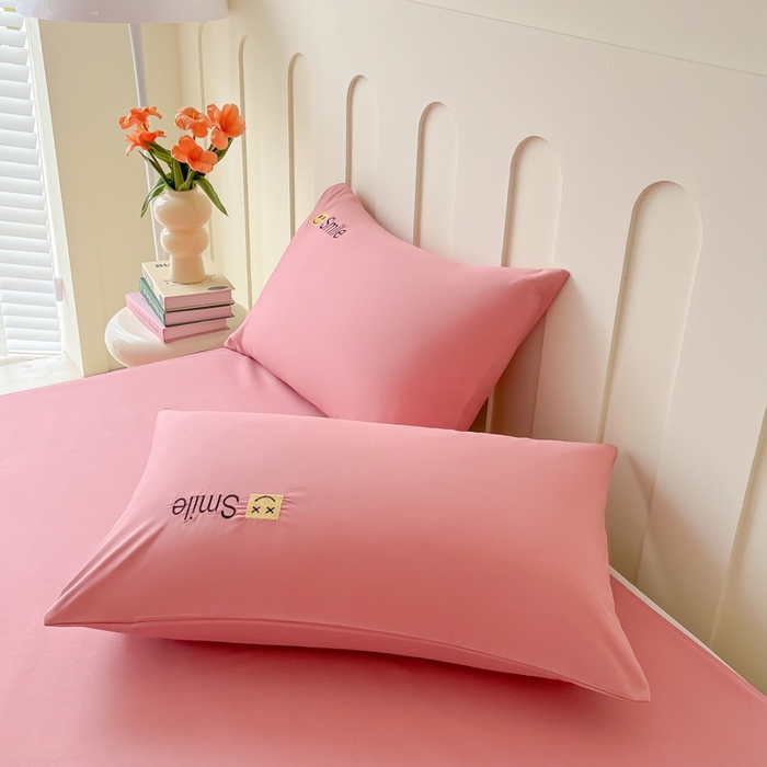 91家纺网 家纺一手货源 找家纺 笠裙家纺 2025新款110克微笑款单床裙轻奢款单床裙简约单床裙绣花单床裙 微笑-豆沙