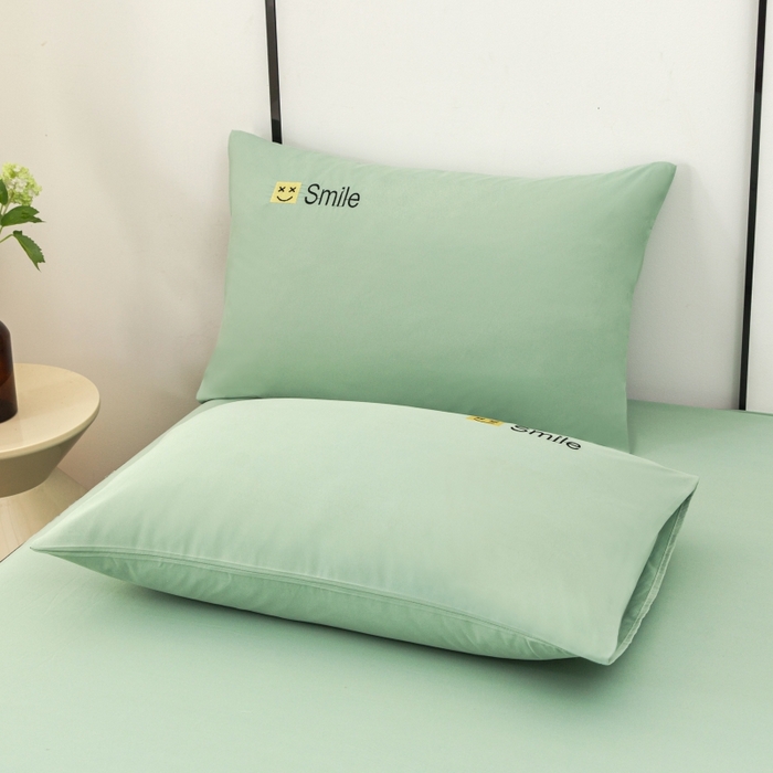 91家纺网 家纺一手货源 找家纺 笠裙家纺 2025新款110克微笑款单床裙轻奢款单床裙简约单床裙绣花单床裙 微笑-抹茶