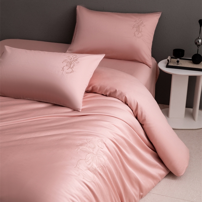 91家纺网 家纺一手货源 找家纺 2025新款50S100支全棉四件套单品系列-四件套 桃夭