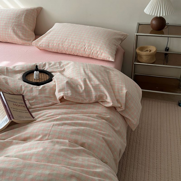 91家纺网 家纺一手货源 找家纺 水洗的故事 2025新款全棉色织水洗棉四件套 樱织