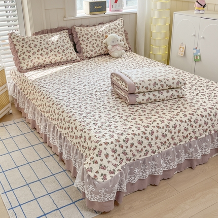 91家纺网 家纺一手货源 找家纺 （总）雅眠居 2025新款直播针织棉双层纱夏被床盖四件套空调夏凉被单件三件套