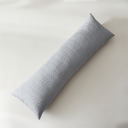 温宁家纺2025新款跨境绗缝化纤水洗棉长枕-麦穗 灰色