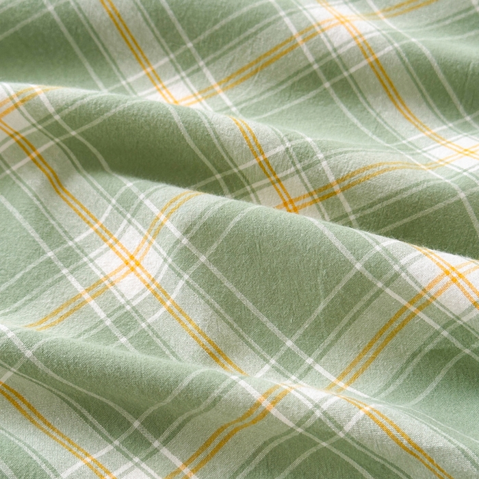 91家纺网 家纺一手货源 找家纺 2025新款水洗棉单床单 柔光格绿