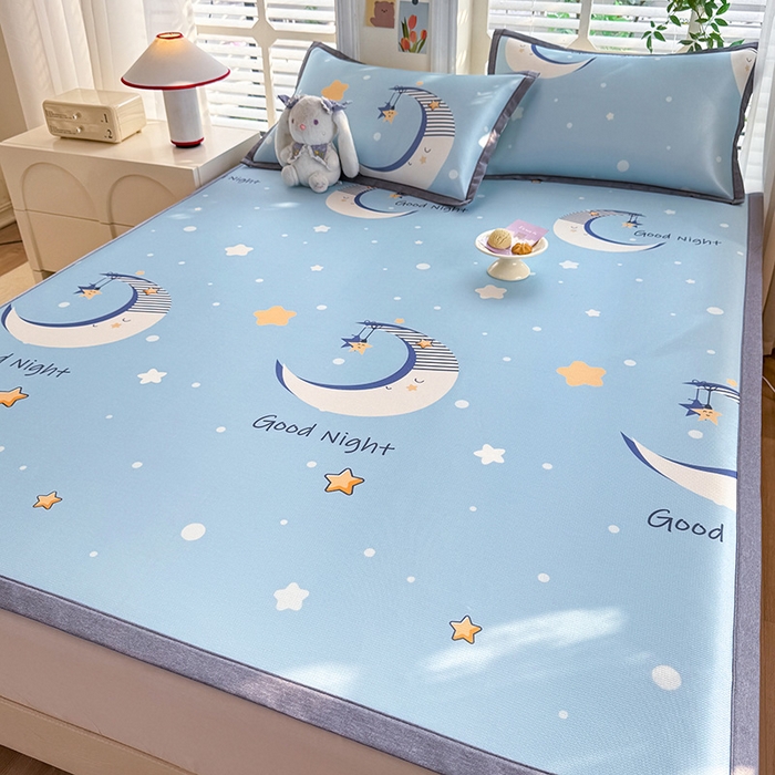 91家纺网 家纺一手货源 找家纺 518家纺 2026新款亲肤舒适A类碳光冰丝抗菌凉席【提供买家秀】席子【提供买家秀】-床笠款 星月物语