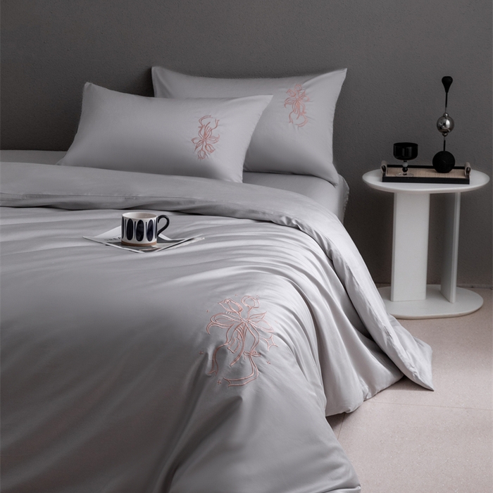 91家纺网 家纺一手货源 找家纺 2025新款50S100支全棉四件套单品系列-四件套 山灰