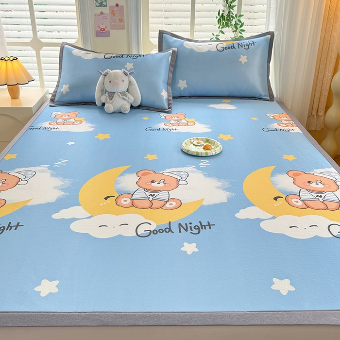 91家纺网 家纺一手货源 找家纺 518家纺 2026新款亲肤舒适A类碳光冰丝抗菌凉席【提供买家秀】席子【提供买家秀】-床笠款 晚安