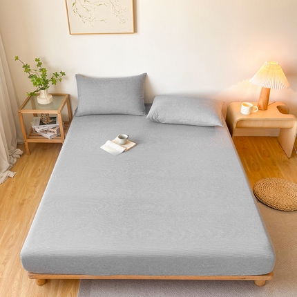 名优家纺 2025新款全棉色织水洗棉单品系列-单床笠 流年-深灰