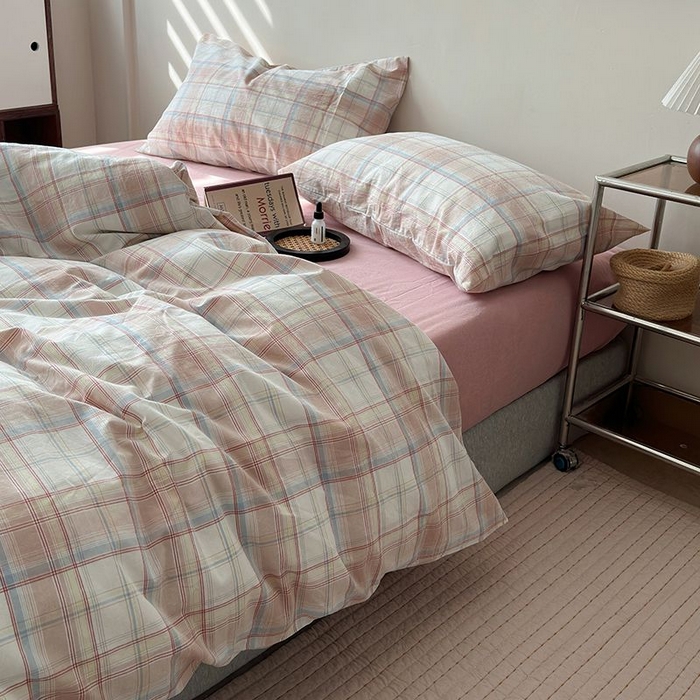 91家纺网 家纺一手货源 找家纺 水洗的故事 2025新款全棉色织水洗棉四件套 云汐