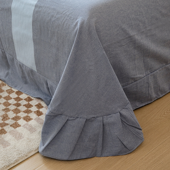 91家纺网 家纺一手货源 找家纺 木易家居 2025新款全棉色织水洗棉四件套 海伦