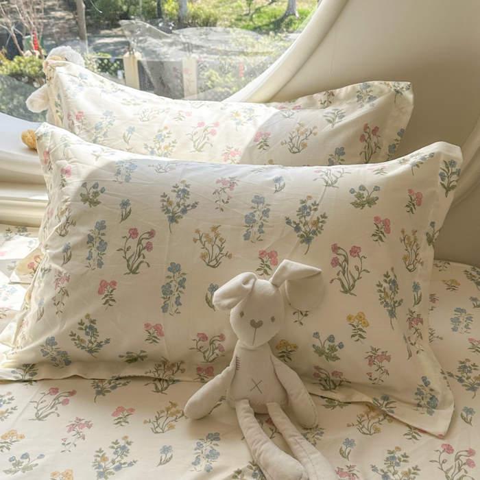 91家纺网 家纺一手货源 找家纺 百寐 2025新款13372全棉信封印花枕套单人 芳华