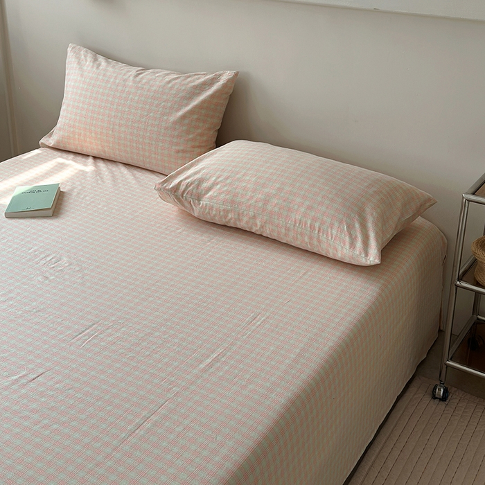 91家纺网 家纺一手货源 找家纺 水洗的故事 2025新款色织水洗棉单床单 樱织