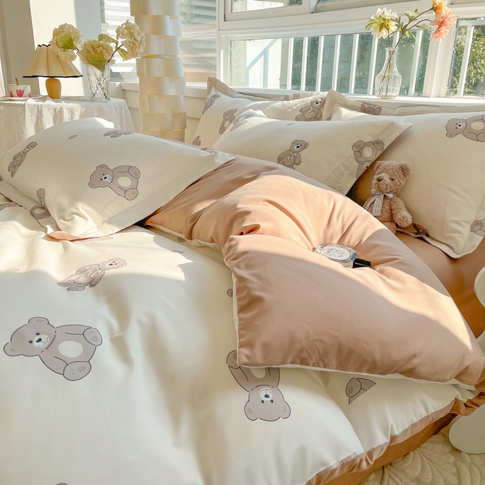 91家纺网 家纺一手货源 找家纺 （总）法式印花四件套2025新款加厚轻奢时尚小清新北欧风床上用品学生宿舍三四件套