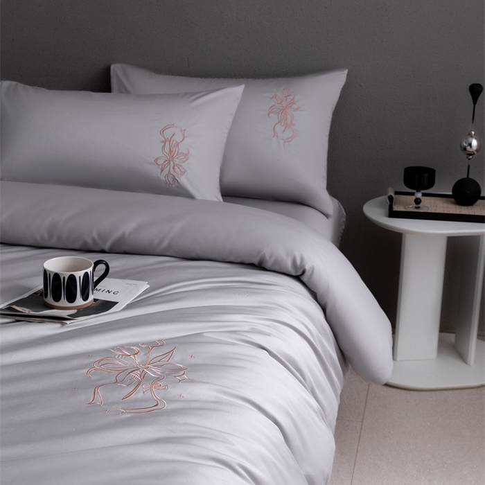 91家纺网 家纺一手货源 找家纺 2025新款50S100支全棉四件套单品系列-四件套 山灰