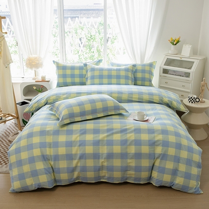 91家纺网 家纺一手货源 找家纺 （总）木易家居 2025新款全棉色织水洗棉四件套