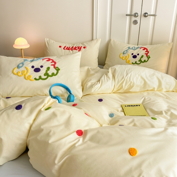 91家纺网 家纺一手货源 找家纺 （总）锦觅2025新款奶油小清新毛巾绣全棉纯棉四件套（专版花型必须控价）