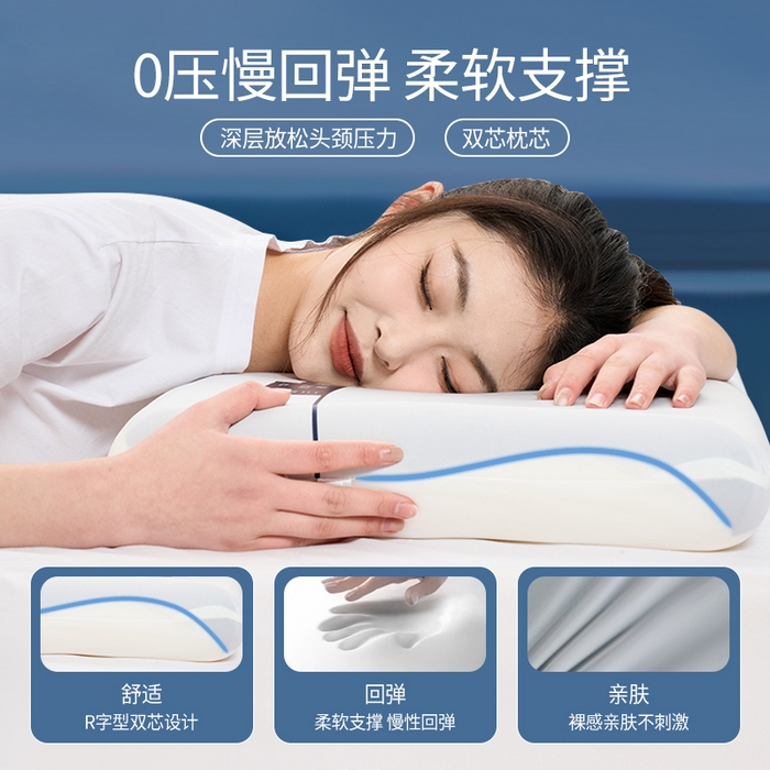 91家纺网 家纺一手货源 找家纺 （总）唯爱品 2026新款40D第二代记忆棉枕头慢回弹深睡枕A类抑菌成人呵护颈椎枕芯记忆枕源头工厂