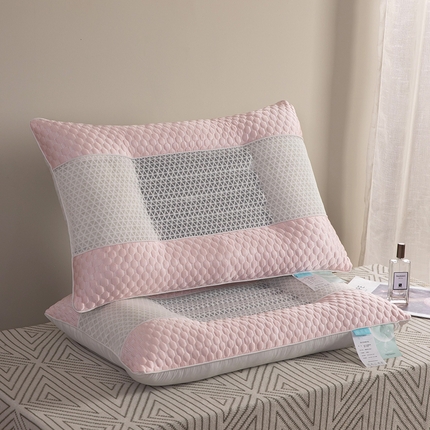 91家纺网 家纺一手货源 找家纺 九州枕芯 2025新款凉豆豆决明子保健枕 浅粉