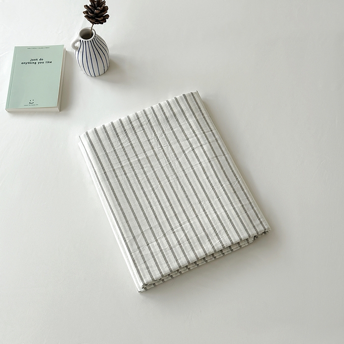 91家纺网 家纺一手货源 找家纺 水洗的故事 2025新款色织水洗棉单床单 简序-灰