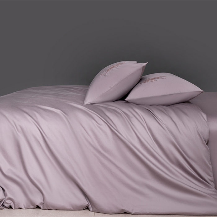 91家纺网 家纺一手货源 找家纺 2025新款50S100支全棉四件套单品系列-四件套 烟紫