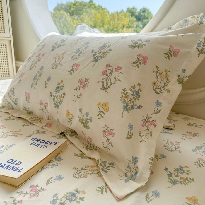 91家纺网 家纺一手货源 找家纺 百寐 2025新款13372全棉信封印花枕套单人 芳华