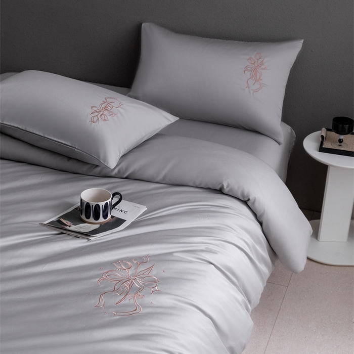 91家纺网 家纺一手货源 找家纺 2025新款50S100支全棉四件套单品系列-四件套 山灰