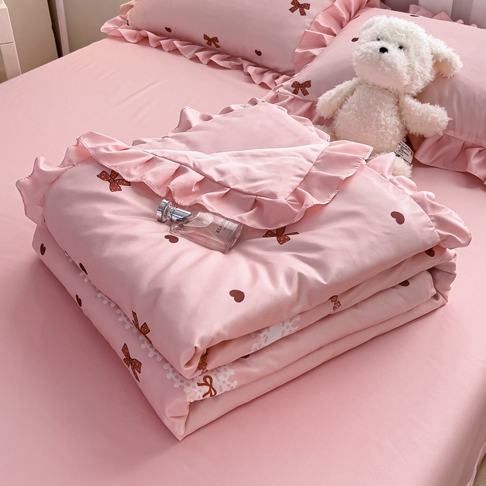 91家纺网 家纺一手货源 找家纺 （总）找底底家纺 2025新款60S水洗天丝夏被夏凉被空调被床裙四件套