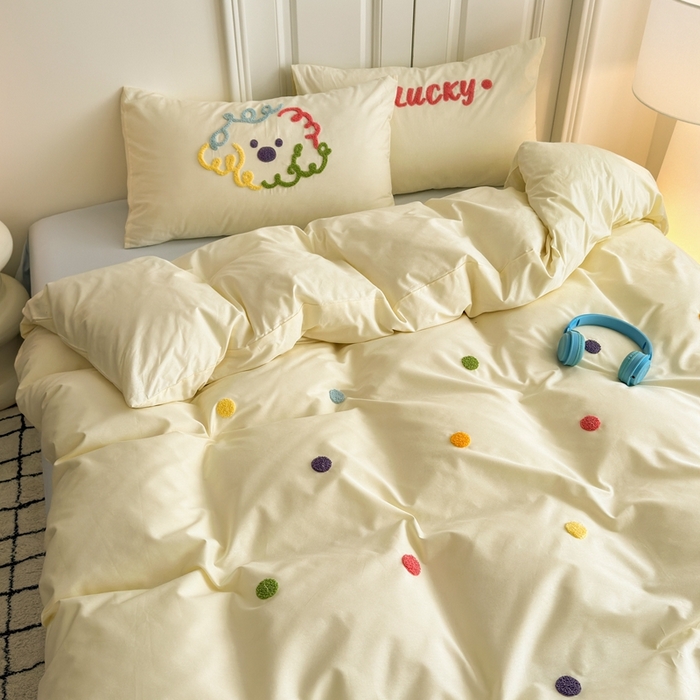 91家纺网 家纺一手货源 找家纺 （总）锦觅2025新款奶油小清新毛巾绣全棉纯棉四件套（专版花型必须控价）