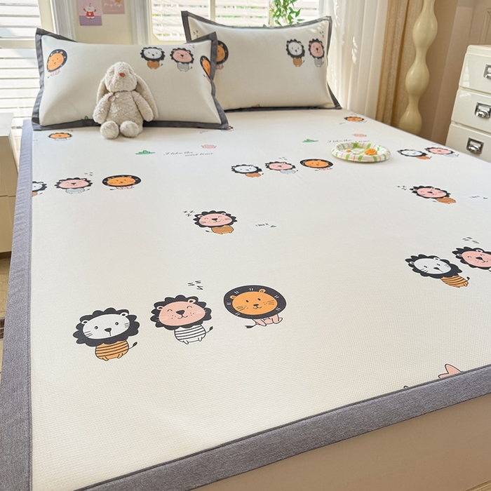 91家纺网 家纺一手货源 找家纺 518家纺 2026新款亲肤舒适A类碳光冰丝抗菌凉席【提供买家秀】席子【提供买家秀】-床笠款 狮子王国