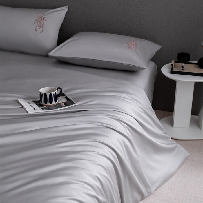 91家纺网 家纺一手货源 找家纺 2025新款50S100支全棉四件套单品系列-四件套 山灰