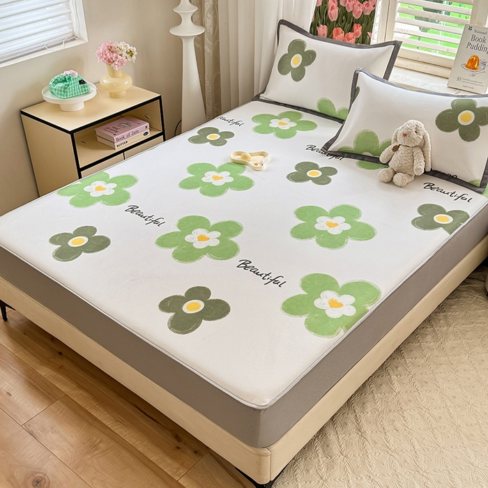 91家纺网 家纺一手货源 找家纺 518家纺 2025新款亲肤舒适A类碳光冰丝抗菌凉席【提供买家秀】席子【提供买家秀】-平铺款 春意