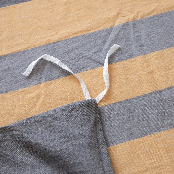 91家纺网 家纺一手货源 找家纺 木易家居 2025新款全棉色织水洗棉四件套 爱情黄