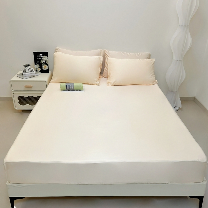 91家纺网 家纺一手货源 找家纺 兜米家居 2025新款床笠A类水洗真丝床笠三件套 冰玉