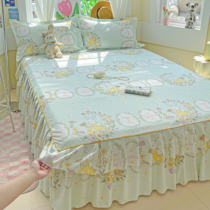 91家纺网 家纺一手货源 找家纺 艾橙 2025新款140克植物羊绒双边单床裙