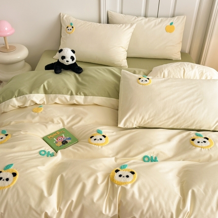 锦觅2025新款奶油小清新毛巾绣全棉纯棉四件套（专版花型必须控价） 苹果熊猫