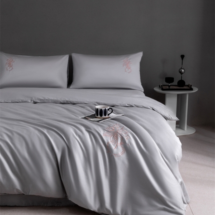 2025新款50S100支全棉四件套单品系列-四件套 山灰