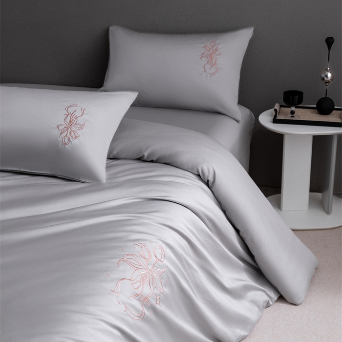 91家纺网 家纺一手货源 找家纺 2025新款50S100支全棉四件套单品系列-四件套 山灰