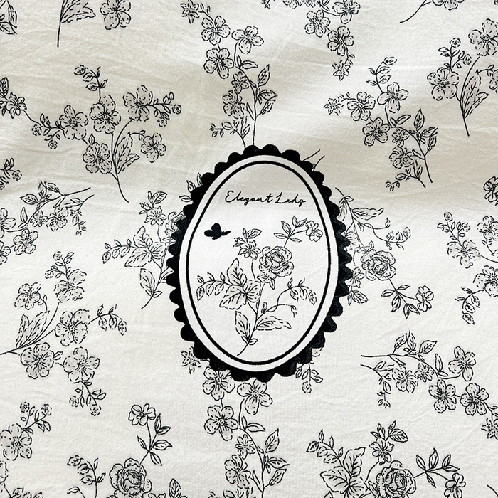 91家纺网 家纺一手货源 找家纺 艾橙 2025新款法式赫本风水洗棉印花雪纺花边单被套 澜音花香