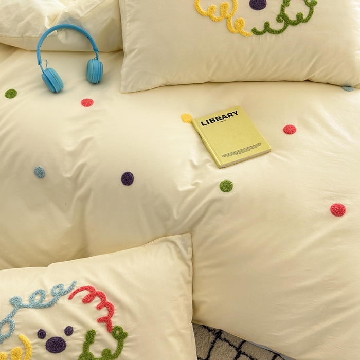 91家纺网 家纺一手货源 找家纺 （总）锦觅2025新款奶油小清新毛巾绣全棉纯棉四件套（专版花型必须控价）