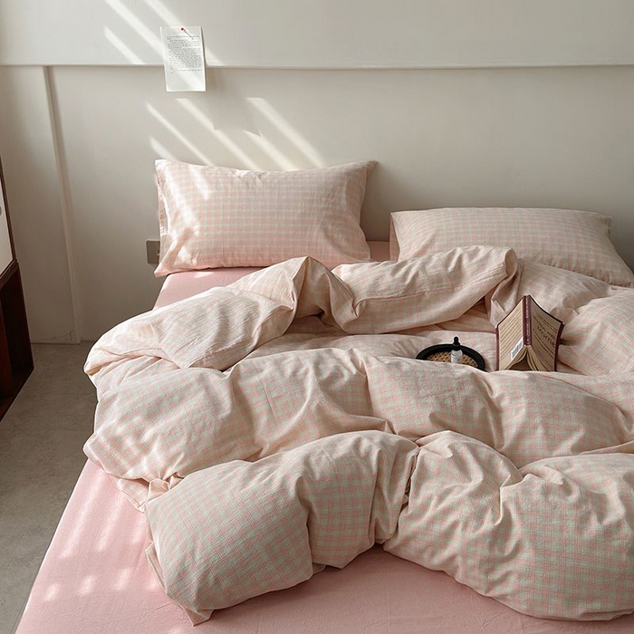 91家纺网 家纺一手货源 找家纺 水洗的故事 2025新款全棉色织水洗棉四件套 樱织