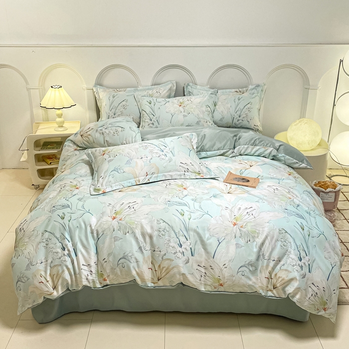 91家纺网 家纺一手货源 找家纺 （总）2025新款水洗冰丝美式数码印花四件套轻奢时尚北欧风床上用品学生宿舍三四件套